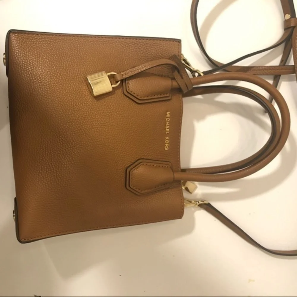 Michael Kors brown leather mini convertible bag
